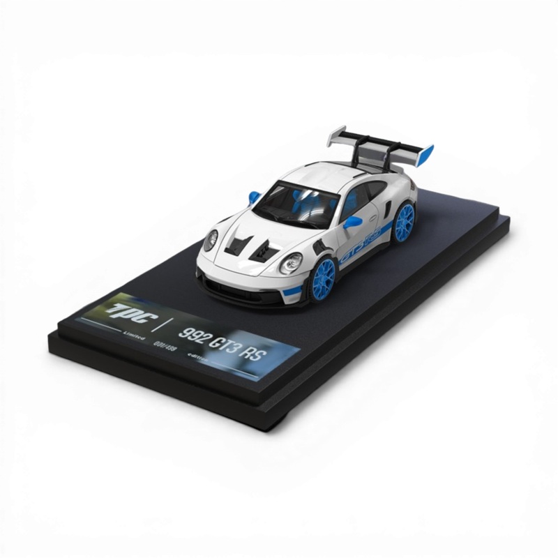 TPC Porsche 911 GT3 RS White Blue Wheels 1:64