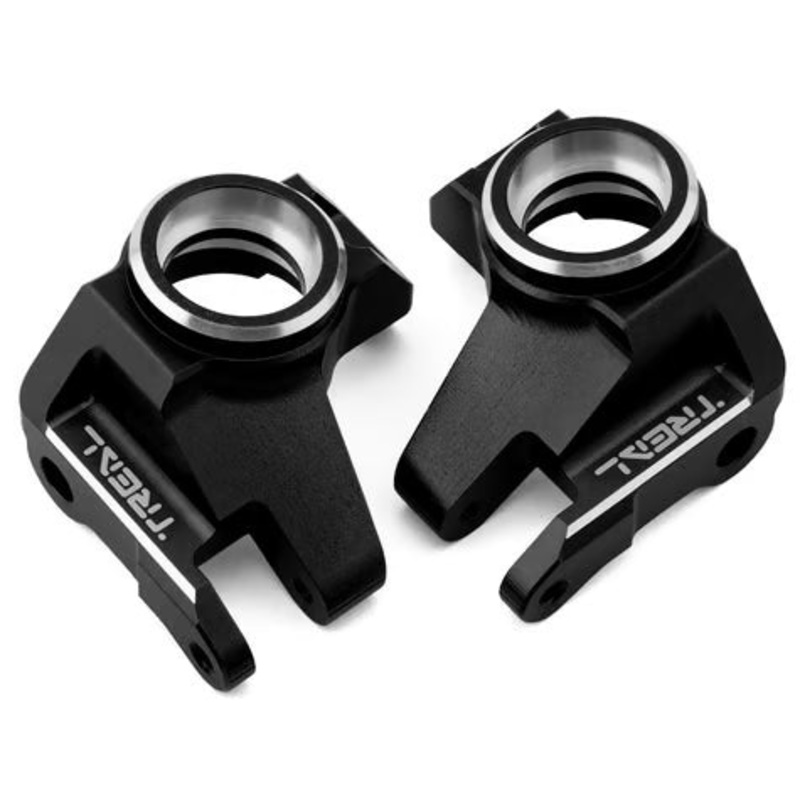 Treal Hobby SCX6 Aluminum Front Steering Knuckles (2) Black