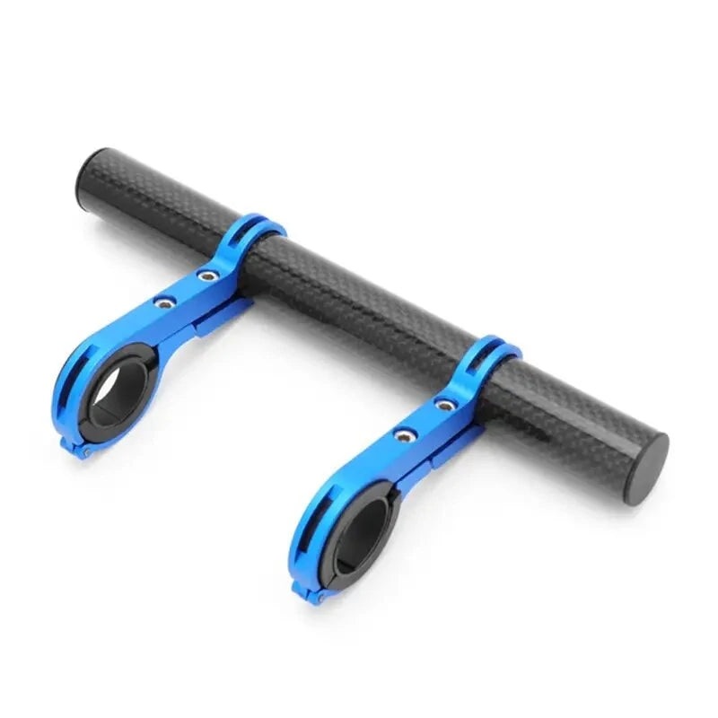 1pc Carbon Fiber Bike Handlebar Extender Bracket, Flashlight Holder Extension Bracket For Outdoor Bike Accessories Black