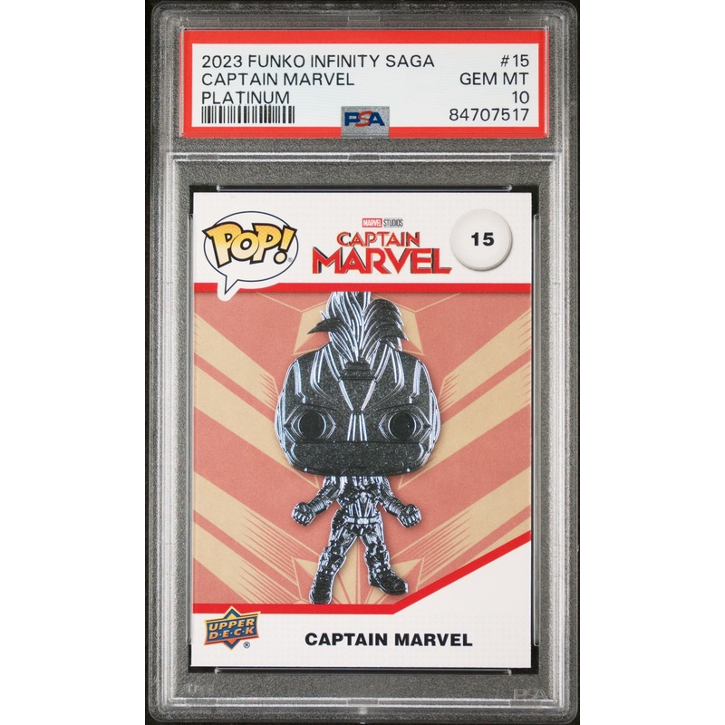 2023 UPPER DECK FUNKO POP MARVEL CAPTAIN MARVEL PLATINUM #15 PSA 10