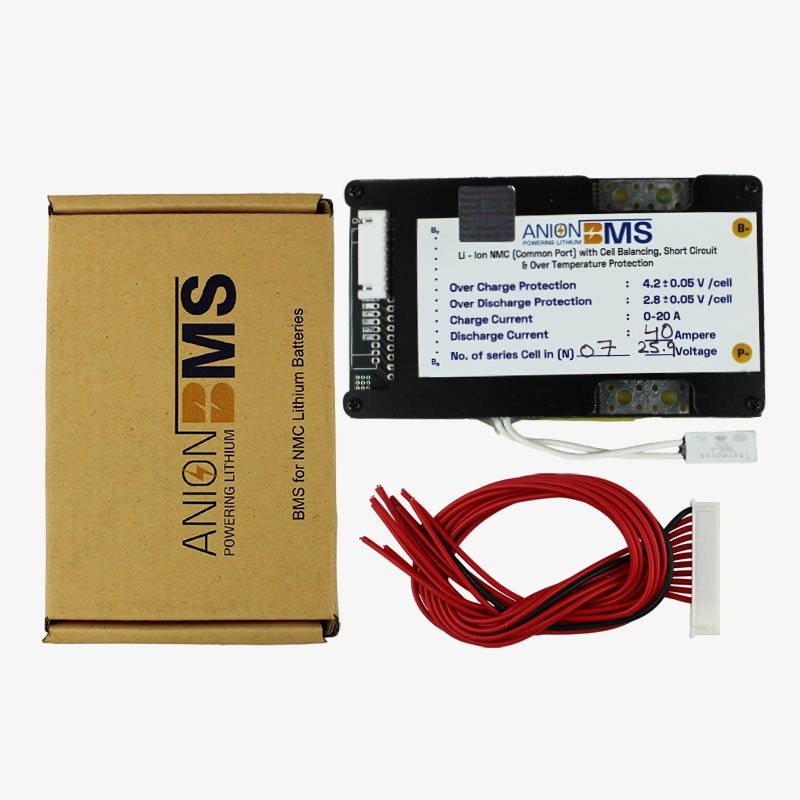 7S 24V/25.9V 40A BMS for Lithium Ion NMC Battery With Cell Balancing (Common Port)