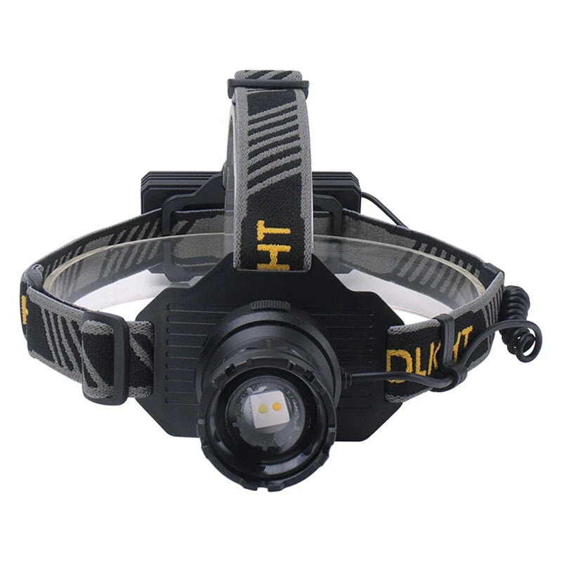 SEEKNITE 500M Distance Smart Sensor LED Headlamp Spotlight/Floodlight Zoom, Yellow/White Light Adjusted, Type-C Rechargeable, Fishing Camping Running Working Headlight Long Shot Head Flashlight Black