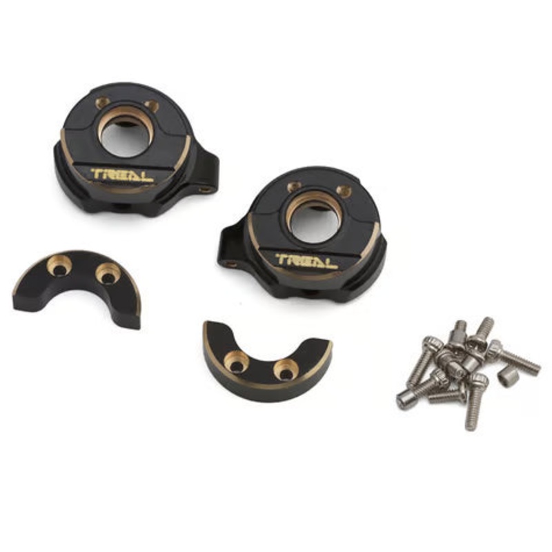 Treal Hobby SCX30 Brass Steering Knuckles (Black) (2) (7.75g ea) Black