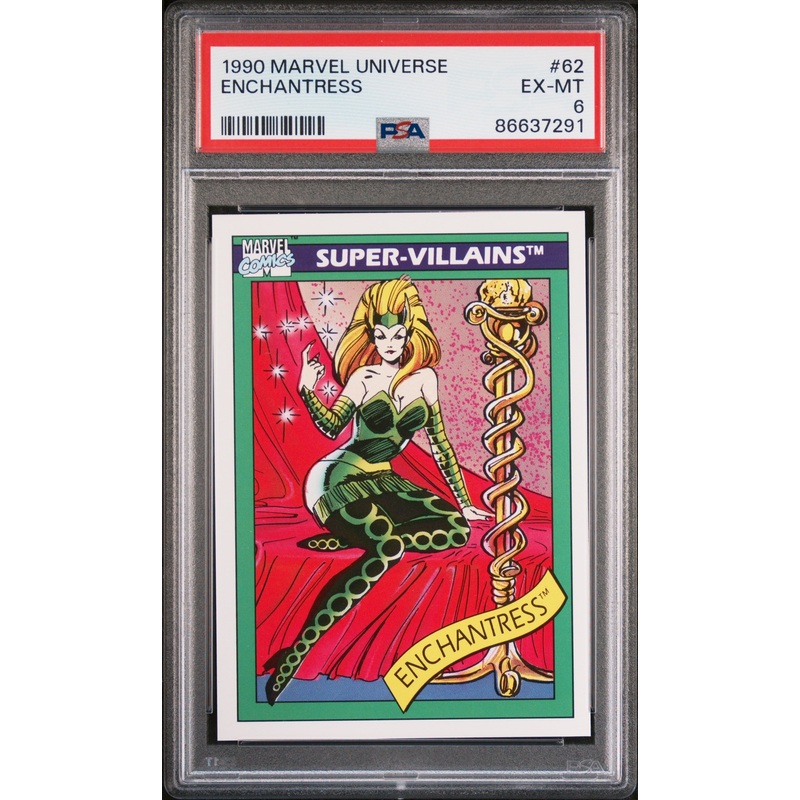 1990 MARVEL UNIVERSE ENCHANTRESS #62 - PSA 6