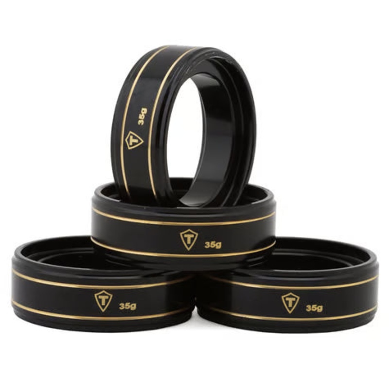 Treal Hobby 1.0" Brass Beadlock Wheel Rings for Traxxas TRX-4M (4) Black (12mm) (29g)