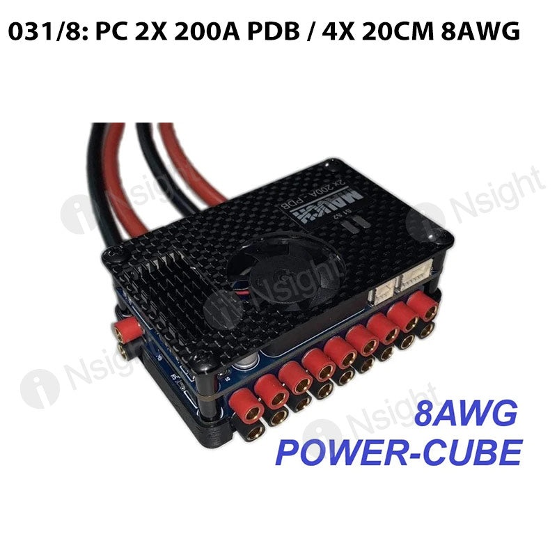 031/8: PC 2x 200A PDB / 4x 20cm 8AWG