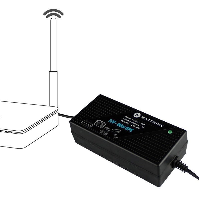 Wattnine Mini UPS for WiFi Router - 12V 4 Hours Power Back Up for Wi-Fi Router, CCTV, Set-Up Box, Attendance System, etc.