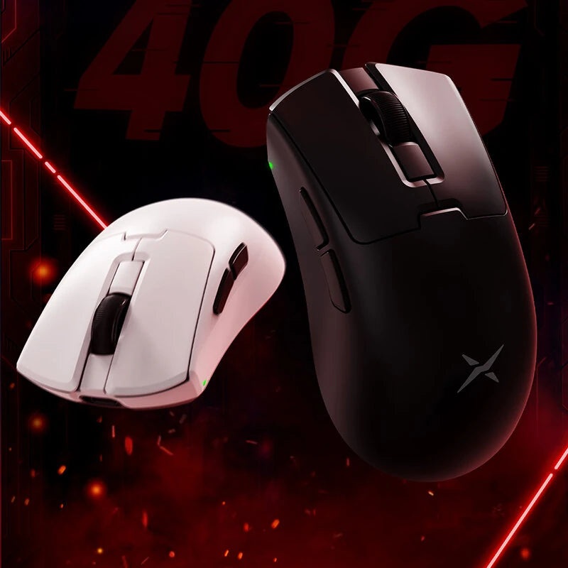 DELUX M900mini Pro Gaming Mouse PAW3395 Sensor FPS Wireless Dual Mode 1K Ergonomic 46g Ultra-Lightweight Mice for PC Laptop Computer White