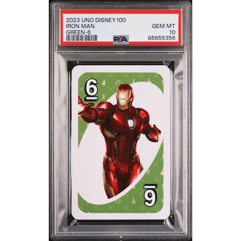 2023 UNO DISNEY 100 IRON MAN GREEN 6 PSA 10