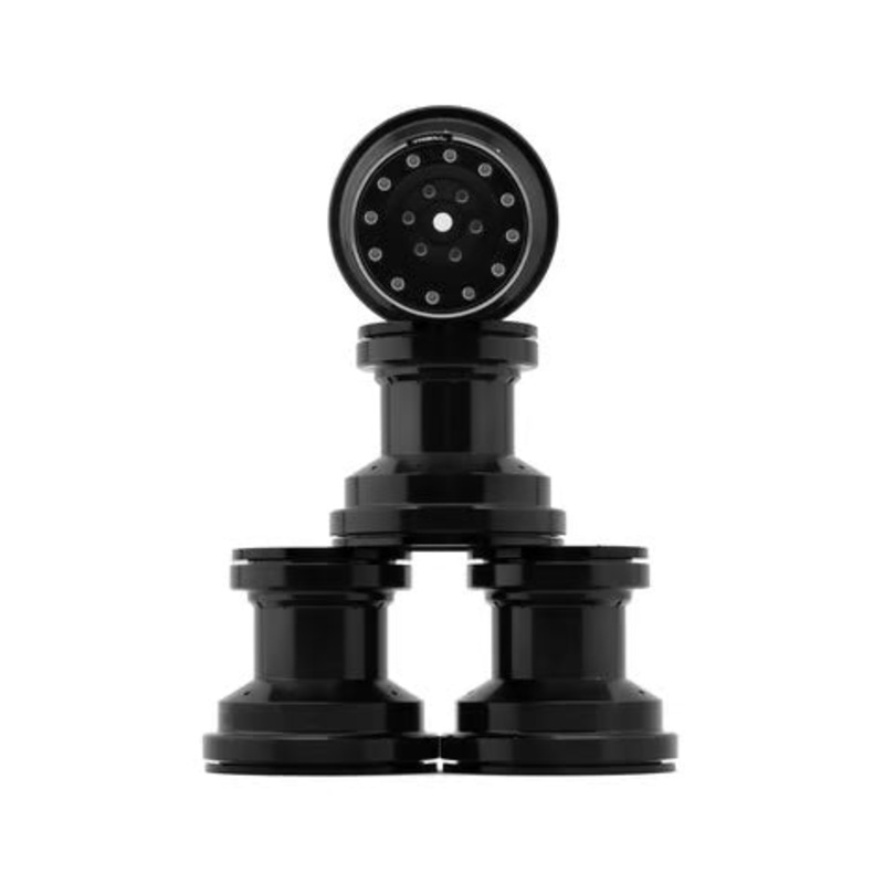 Treal Hobby Losi Mini LMT 7075 Aluminum Beadlock Wheel Set (4) Black/Black