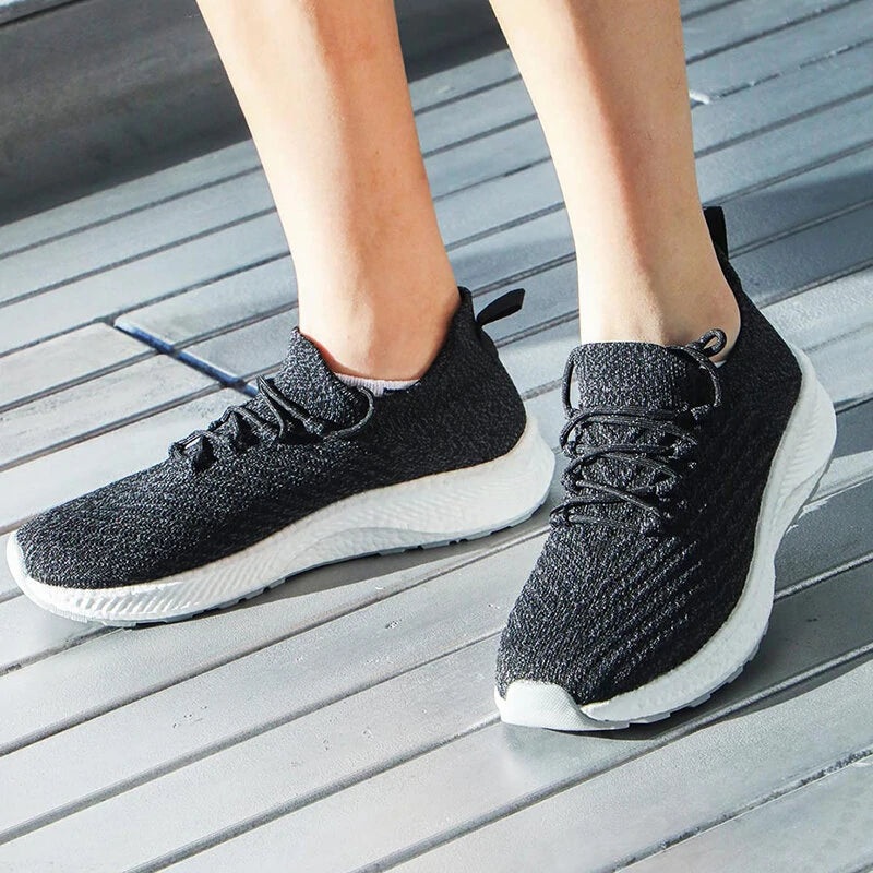 FREETIE Shock Absorption Antibacterial Sport Shoes Breathable Comfortable Lightweight Men's Sneaker Lightweight Casual Sport Shoes Black