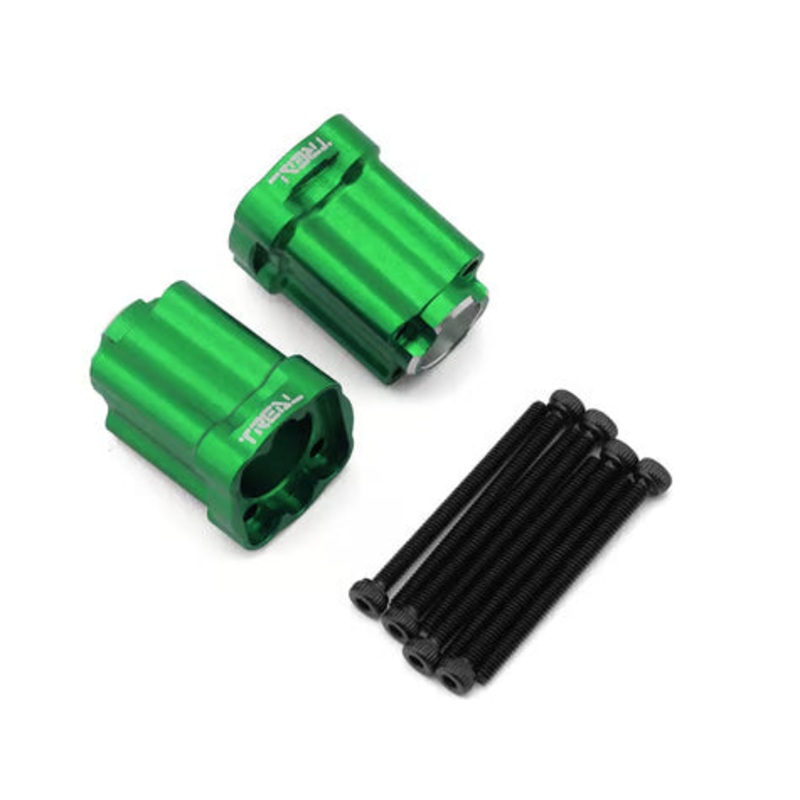 Treal Hobby Losi Mini LMT 7075 Aluminum Rear Hub Axle Mounts (3) (2) Green