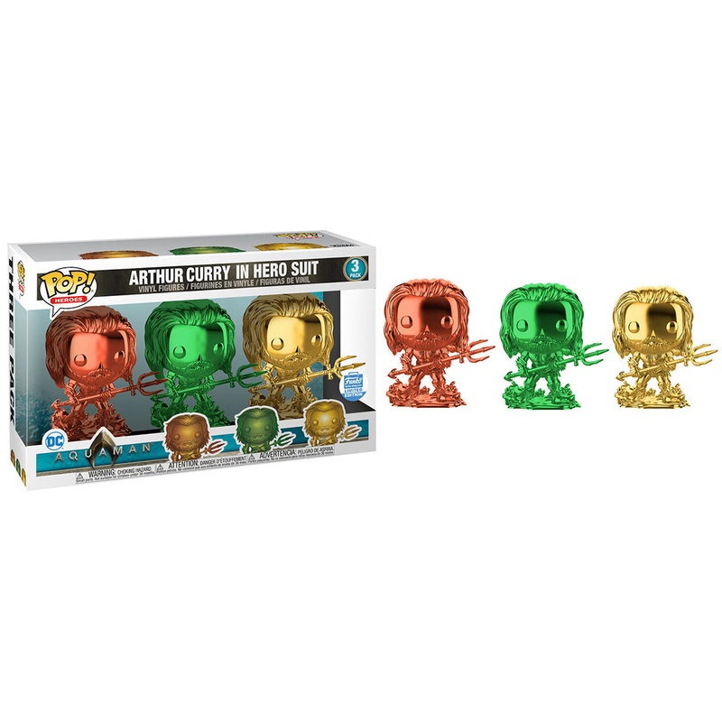 Arthur Curry in Hero Suit (Aquaman, Chrome) 3-pk - Funko Shop Exclusive