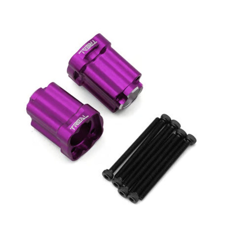 Treal Hobby Losi Mini LMT 7075 Aluminum Rear Hub Axle Mounts (3) (2) Purple