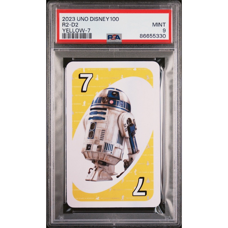 2023 UNO DISNEY 100 R2 D2 YELLOW 7 PSA 9