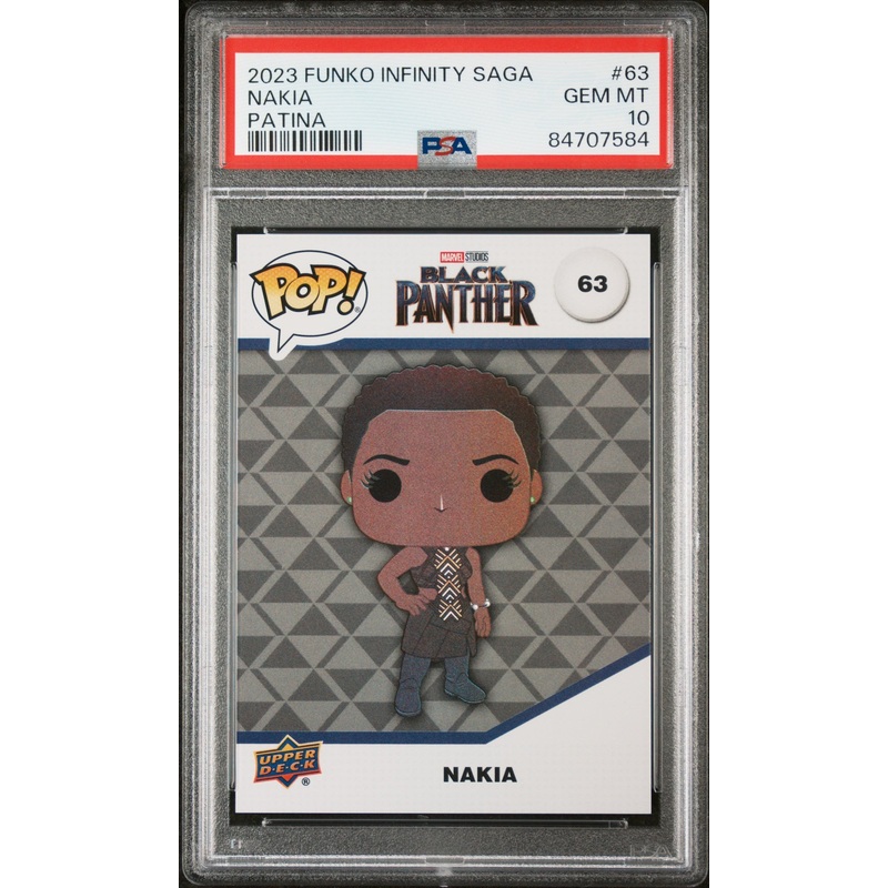 2023 UPPER DECK FUNKO POP MARVEL NAKIA PATINA #63 PSA 10