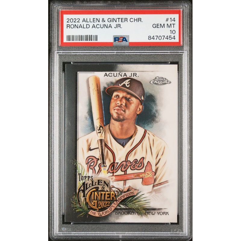 2022 TOPPS ALLEN & GINTER CHROME RONALD ACUNA JR. #14 - PSA 10