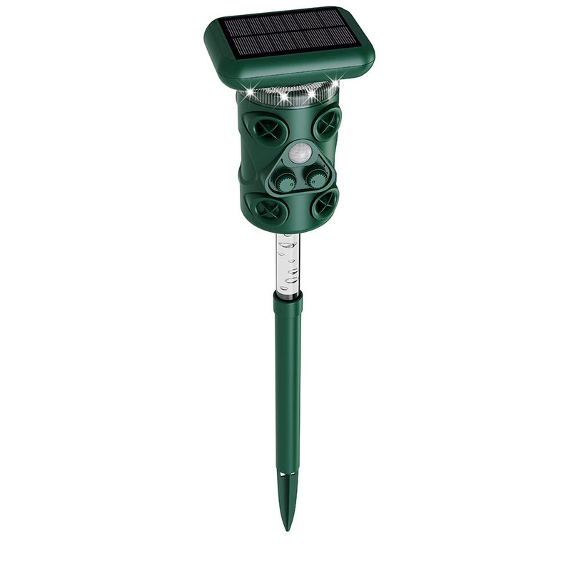 1200mAh Ultrasonic Solar Powered Outdoor Rat Bird Repellent LED Strobe Ultrasonic Outdoor Mouse and Bird Repellent Solar / USB Dual Power Supply Green