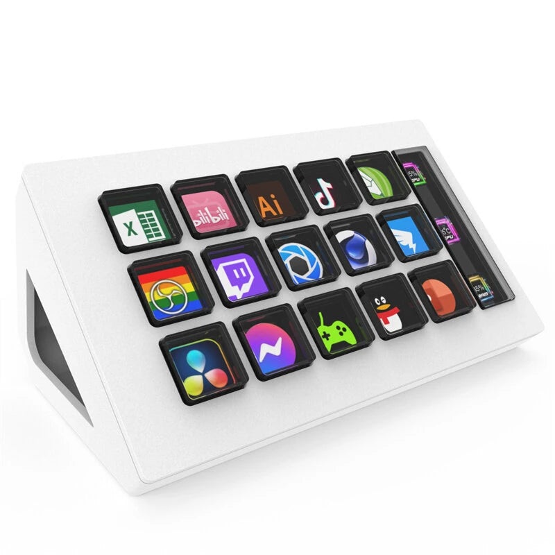 MiraBox 293s StreamDeck Numeric Keyboard 15-key Live Broadcast Controller Visual Keyboard Program Customized Gamer Accessories For Win/Macos Black