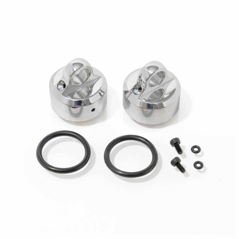 Tekno TKR8702X Aluminum Polished Shock Caps, 1/8 Tekno EB48, ET48 & NT48 (2)