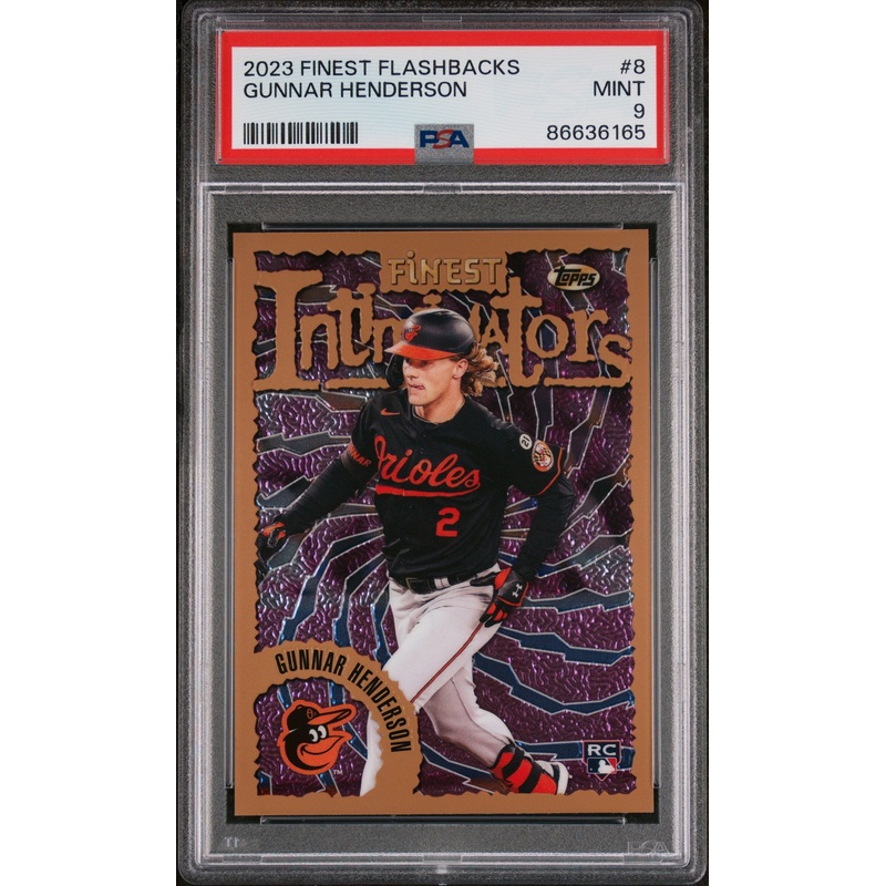 2023 TOPPS FINEST FLASHBACKS GUNNAR HENDERSON #8 - PSA 9
