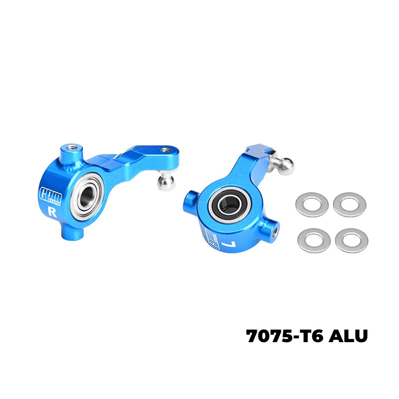 GPM RACING,TAMIYA-DT04 RC FIGHTER NXGEN 7075-T6 ALLOY FRONT STEERING BLOCKS WITH OVERSIZE BEARING DT4021 BLACK