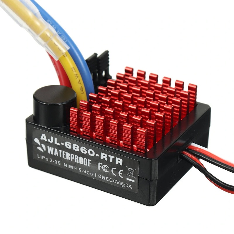 FLYUEACE 6860 Brushed ESC 60A Waterproof Crawler Speed Controller with BEC RC Vehicles Cars Boats Tanks Models Parts Black