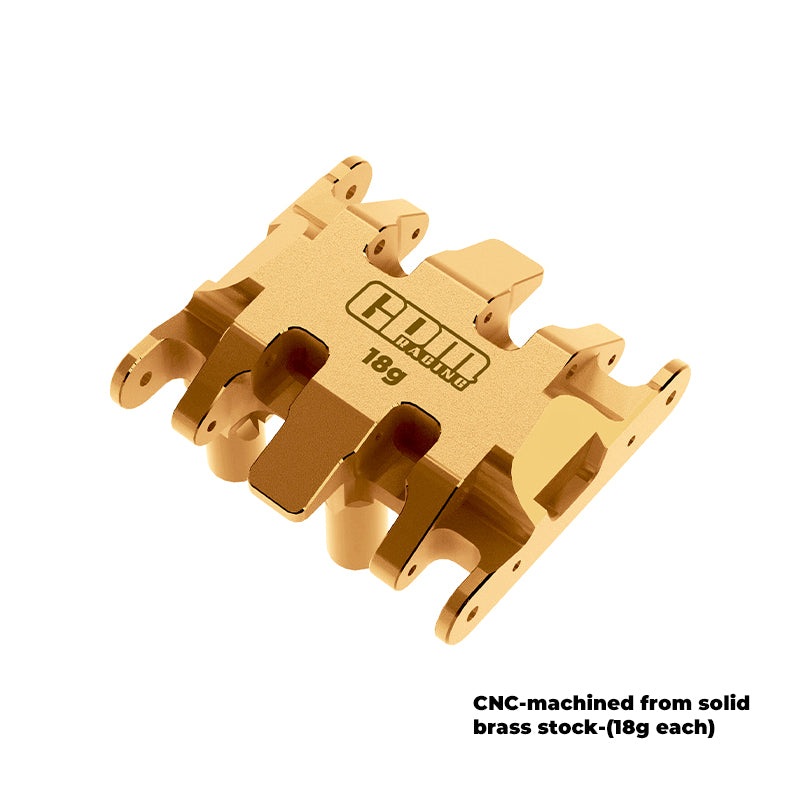 GPM RACING,AXIAL-SCX30 BRASS CENTER GEAR BOX MOUNT SKID PLATE (18G) SCX30/38X ORIGINAL COLOR