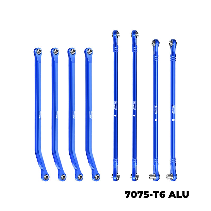 GPM RACING,VANQUISH-H10 OPTIC KIT 7075-T6 ALLOY HIGH-CLEARANCE UPPER & LOWER LINK BAR SET H101449 BLUE