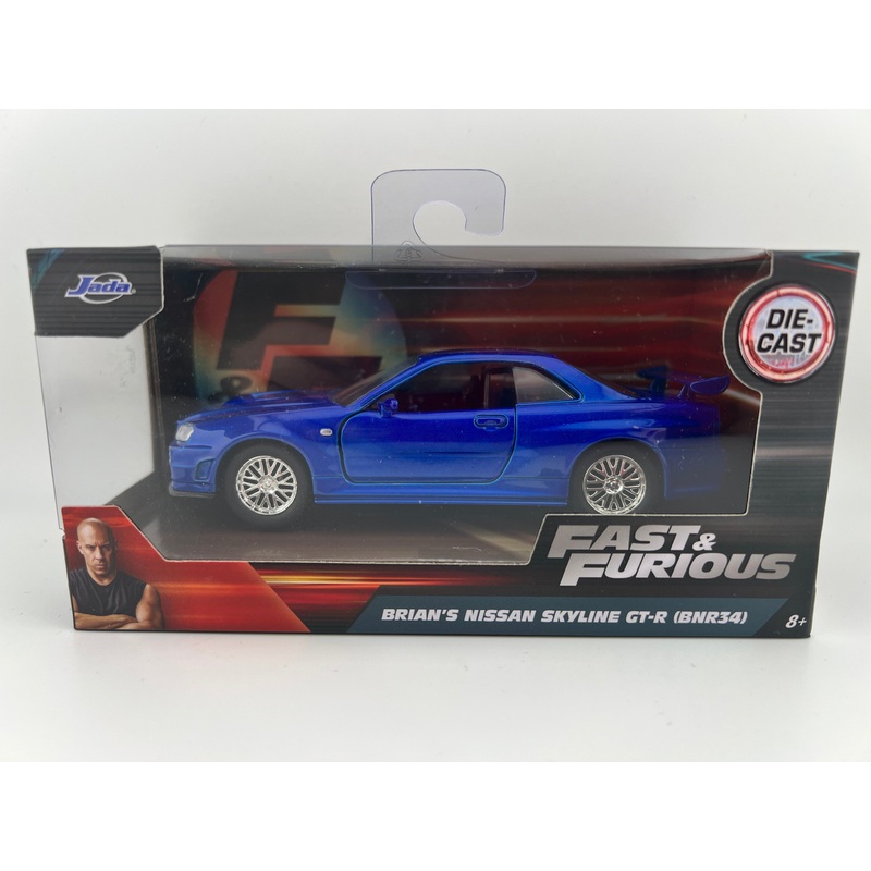 Jada Fast & Furious: Brian's Nissan Skyline GT-R R34 (Blue) 1:32 Scale