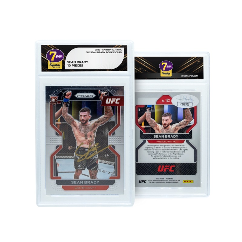 Sean Brady signed Rookie Card 2022 Panini Prizm UFC #162 Card - 7BAP Signature Series