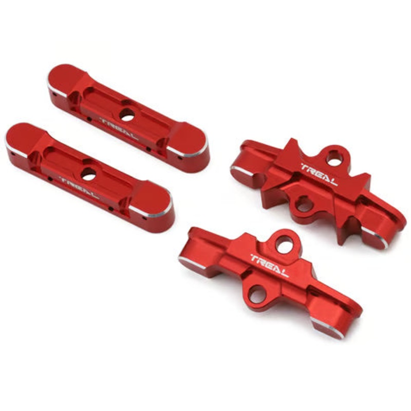 Treal Hobby 7075 Aluminum Lower Tie Bar Mount Set for Traxxas Maxx & Maxx Slash (2) (Front/Rear) Red