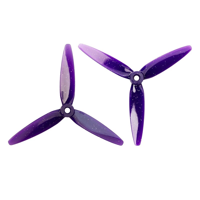 2 Pairs / 6 Pairs Gemfan 493D Zoe 4932 5 Inch 3-blades 3D PC Propeller 5mm Holes for Small-sized Dual-rotor Freestyle Racing FPV Drones Purple
