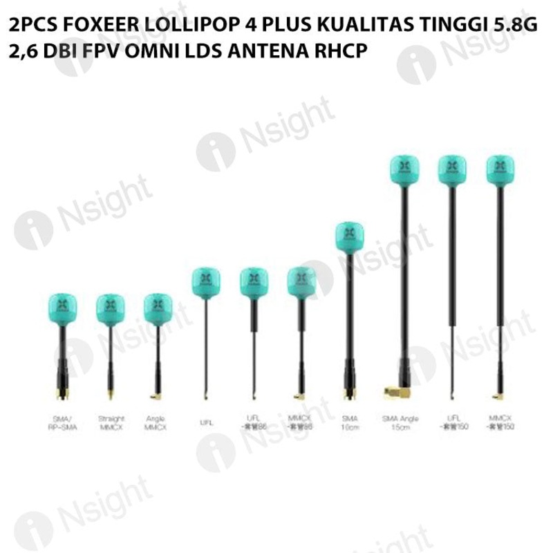 2pcs Foxeer Lollipop 4 Plus Kualitas Tinggi 5.8G 2,6 DBi FPV Omni LDS Antena RHCP