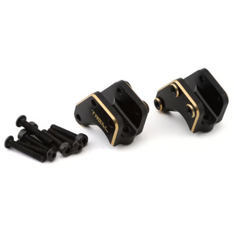Treal Hobby Axial RBX10 Ryft Brass Front Link Mounts (2) (29g) Black (29g)