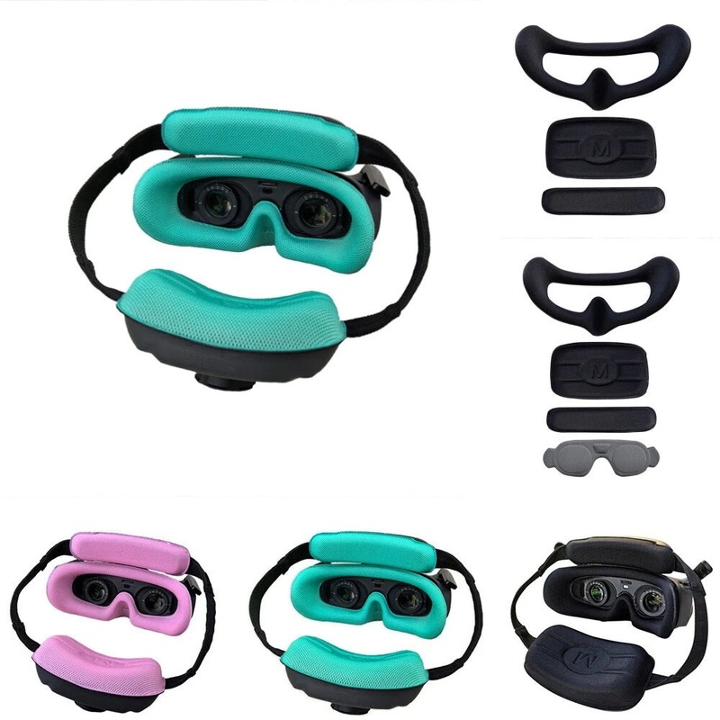 WLYL Protective Cover Soft Face Plate Comfortable Pad Flight Goggles Sponge Foam Mask Padding + Forehead and Backhead Padding Set For DJI Avata2 Goggles 3 Black