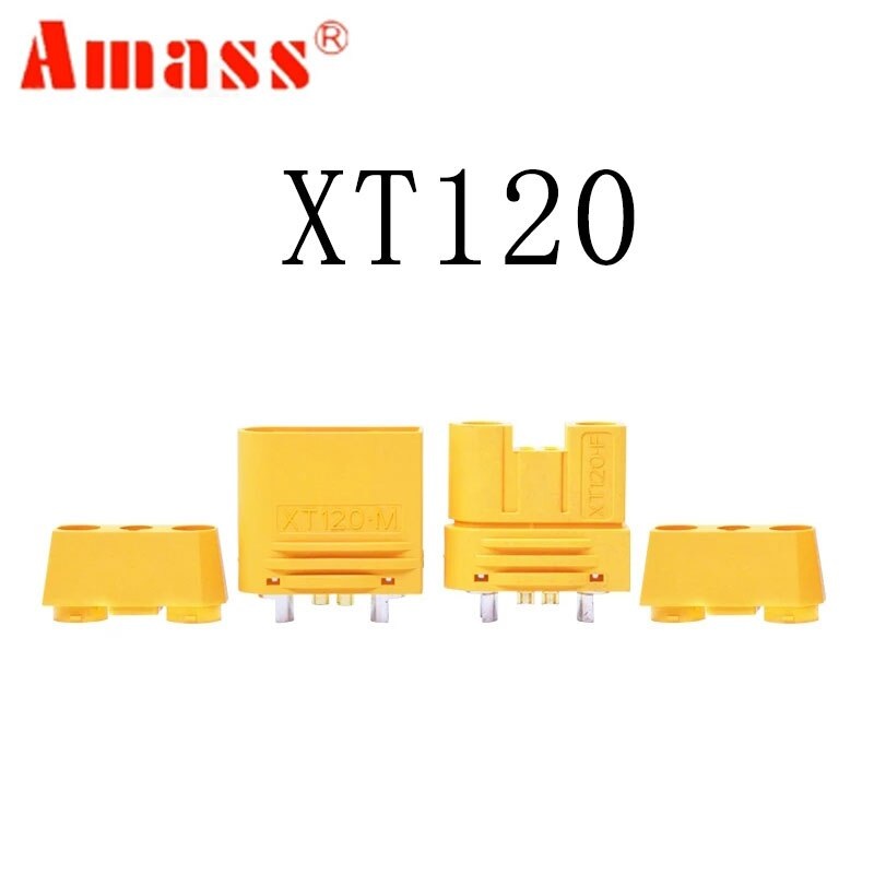 10 pair Amass XT120 60A Large Current Lipo Battery Connector Male Female Sheathed Plug with Signal Pin for RC UAV FPV Drone 5 pair