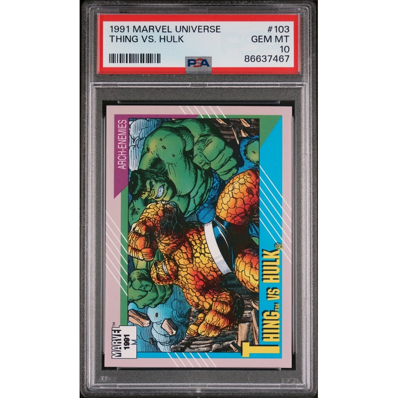 1991 MARVEL UNIVERSE THING VS. HULK #103 - PSA 10