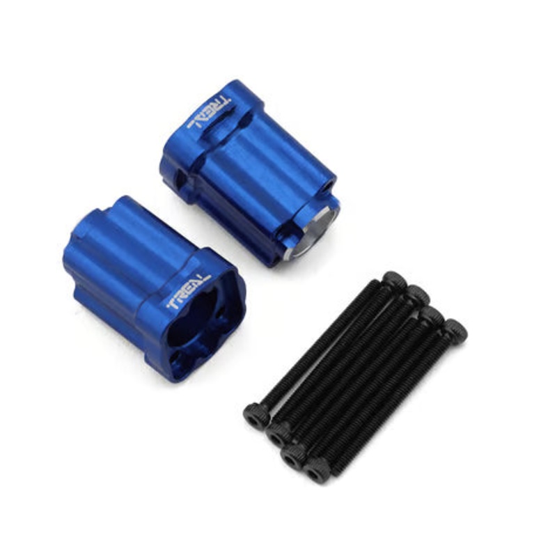 Treal Hobby Losi Mini LMT 7075 Aluminum Rear Hub Axle Mounts (3) (2) Blue
