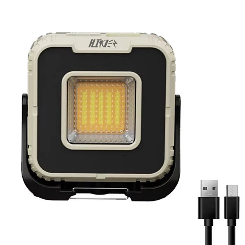 2024 1000LM Super Bright Portable LED Spotlight Camping Lamp 3000mAh LED Work Light Rechargeable Outdoor Waterproof Working Light Grey