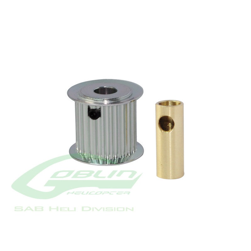 ALUMINUM MOTOR PULLEY 24T (FOR 6/8MM MOTOR SHAFT) - Kraken 700/Raw 700/iLGoblin Raw/Pro