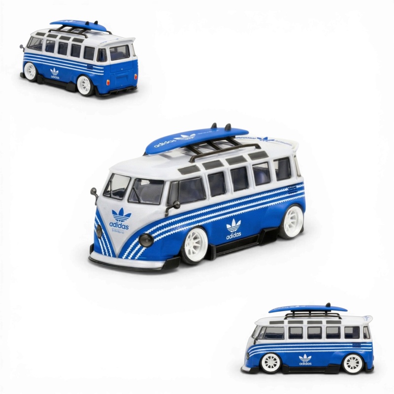 LF Model Volkswagen T1 Kombi with Surfboards Blue/White 1:64