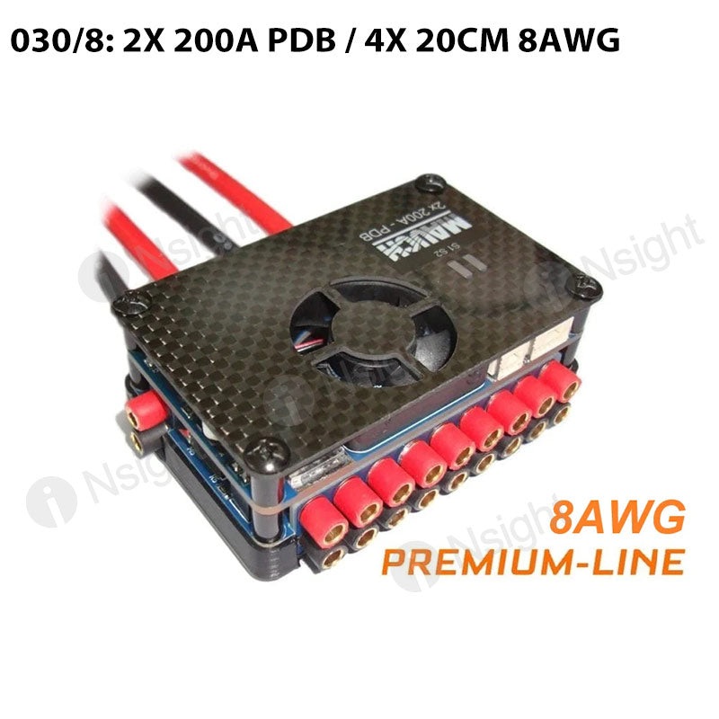 030/8: 2x 200A PDB / 4x 20cm 8AWG