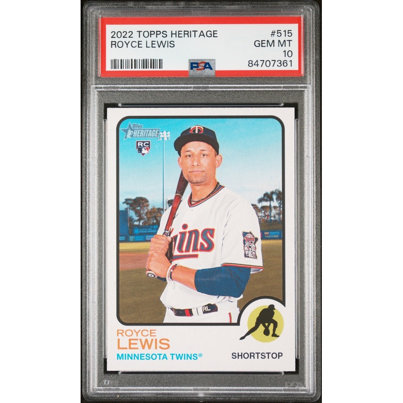 2022 TOPPS HERITAGE ROYCE LEWIS #515 - PSA 10 ROOKIE CARD