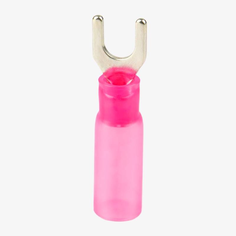 HSV1.25-5S Hard Plastic Insulated Spade Crimp Connector 0.5-1.5 sqmm (22-16 AWG) - Pink