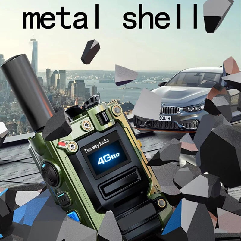 Global Walkie Talkie 4G LTE 6800mAh Battery Type-C Charge Europe Version SIM Card Frosted