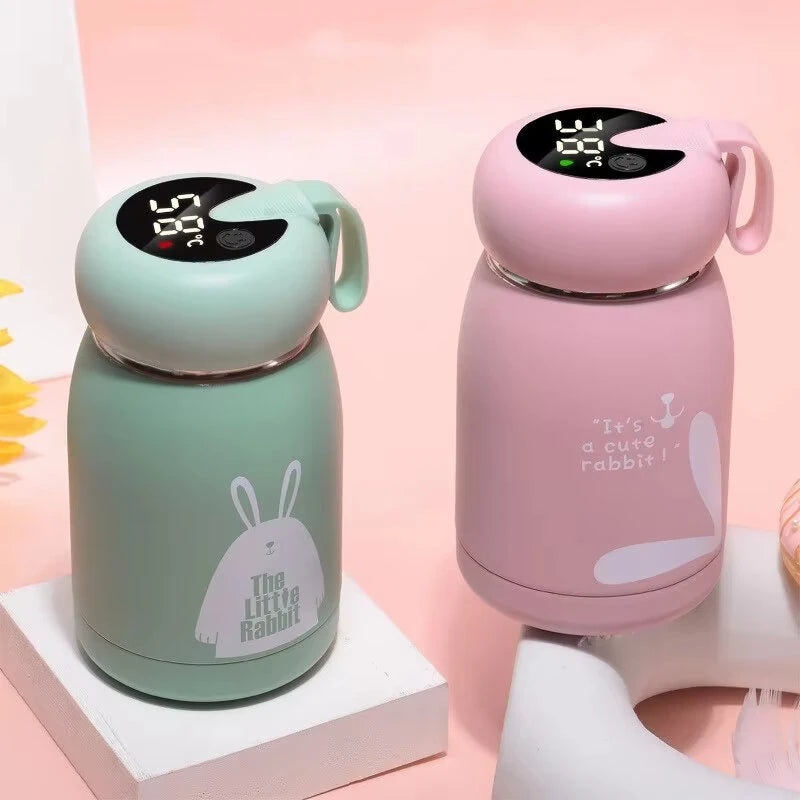 IPRee Water Bottles 320ml Thermos Cup 304 Stainless Steel Water Bottle Temperature LED Display Thermos Coffee Vacuum Flasks Tea Milk Children Gift Blue