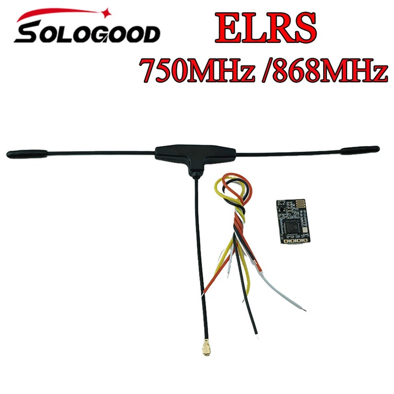 SoloGood ELRS 750MHz 868MHz Receiver With T type Antenn MCU ESP8285 50mW Telemetry Power for RC Racing Drone ELRS 750MHz