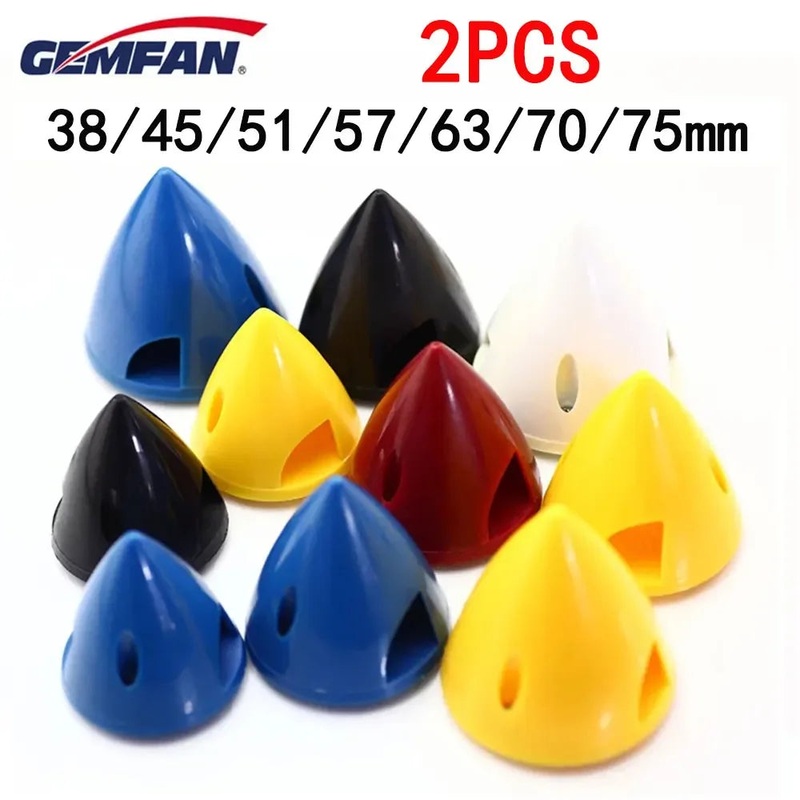 2PCS GEMFAN Nylon RC Plane Prop Propeller Spinner 2-Blades 38mm/45mm/51mm/57mm/63mm/70mm/75mm Adjust The Airflow 2PCS 38mm