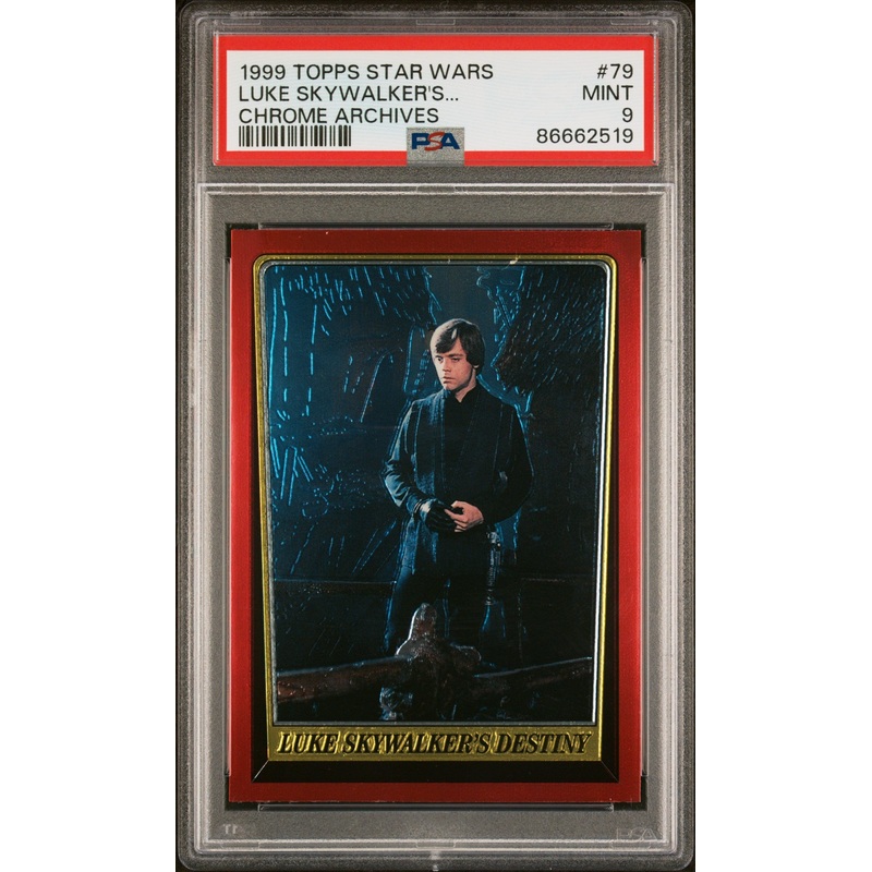 1999 TOPPS CHROME STAR WARS CHROME ARCHIVES LUKE SKYWALKER'S DESTINY... CHROME ARCHIVES #79 - PSA 9